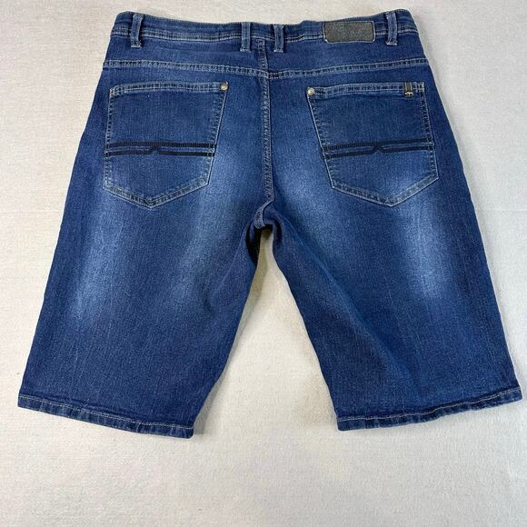 Buffalo David Bitton 1792 Short Blue Mens 36 Evan-X Classic Casual Denim Stretch - Picture 2 of 4